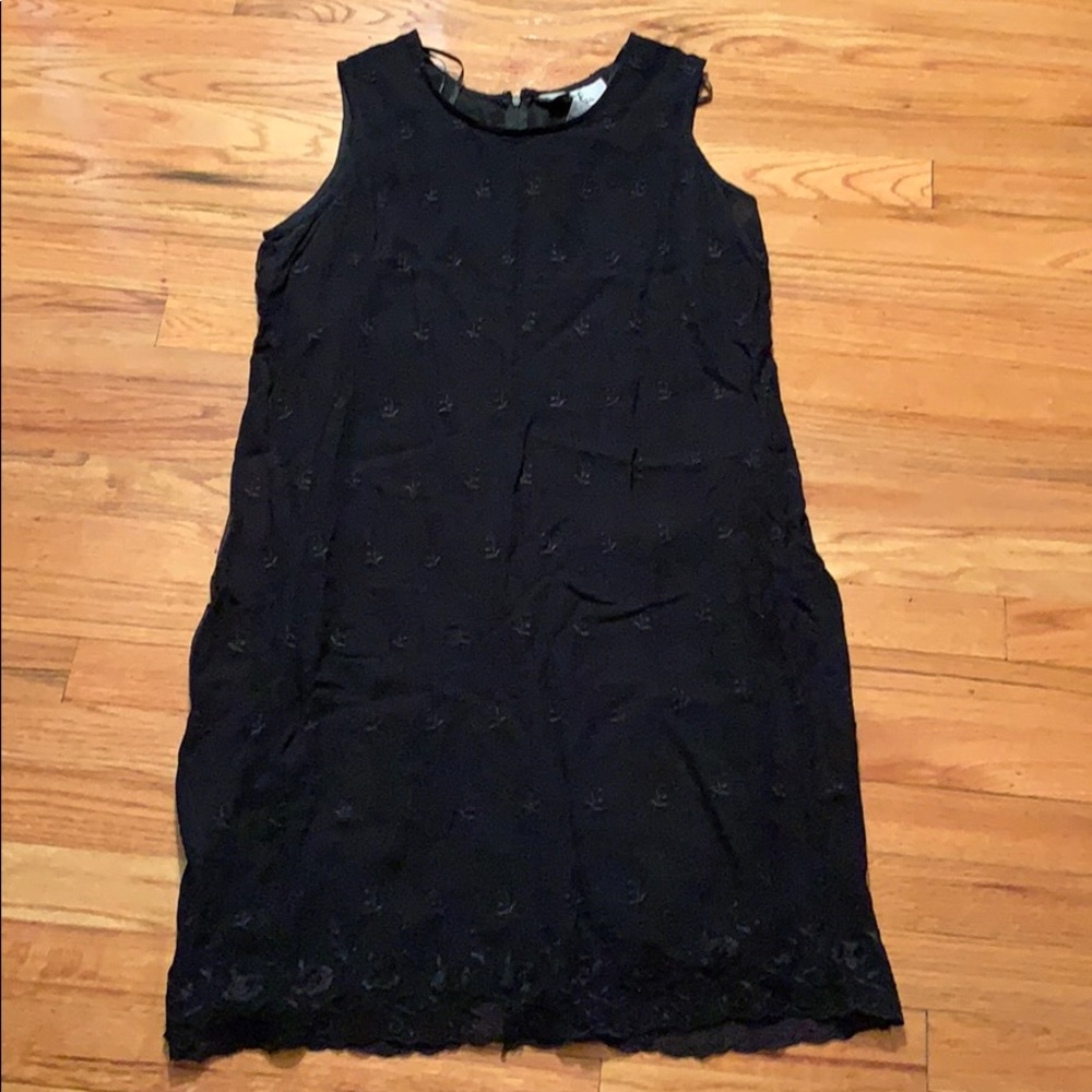 Black Dress with black flowers Sag Harbor - M